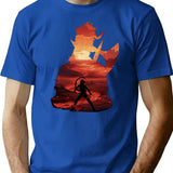 Baldurs Gate 3 - Karlach Negative Illusion Classic Premium Heavyweight Cotton T-Shirt - Blue