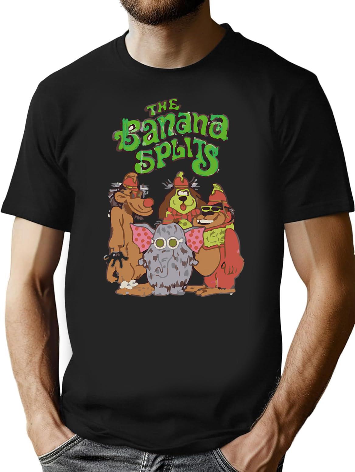Banana Splits T-Shirt for Men & Women, T-Shirts Graphic Tee - Black