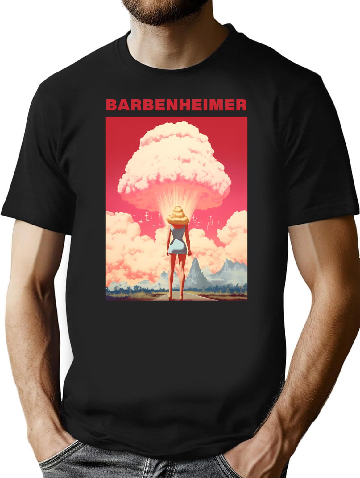 Barbenheimer 2023 T-Shirt for Men & Women, T-Shirts Graphic Tee - Black