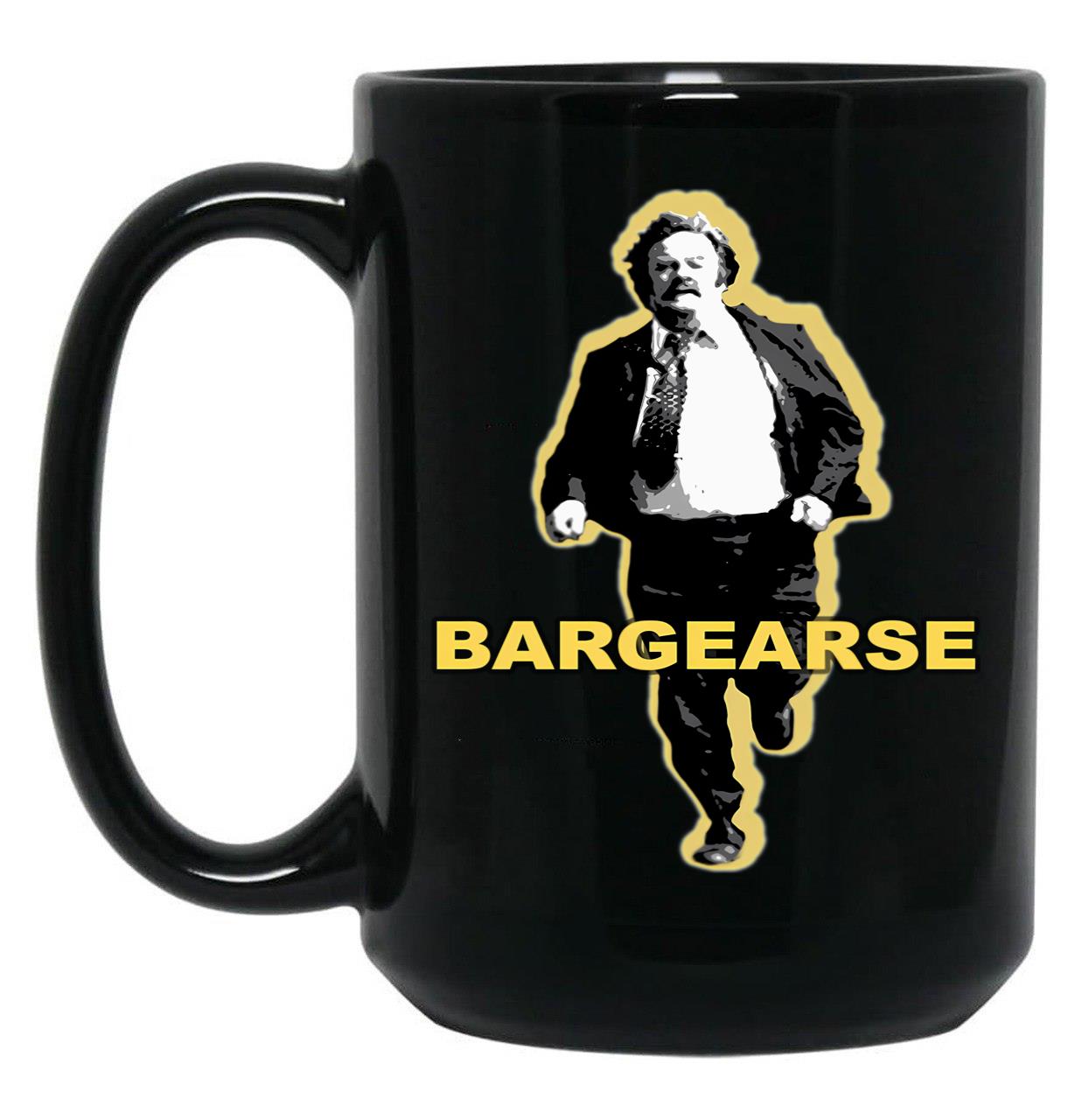 Bargearse Shirt Sticker Mas Perfect Black Coffee Mug, Gift Coffee Mug