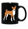 Basenji Dog Cute Illustration Black Coffee Mug, Gift Coffee Mug - Black