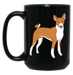 Basenji Dog Cute Illustration Black Coffee Mug, Gift Coffee Mug