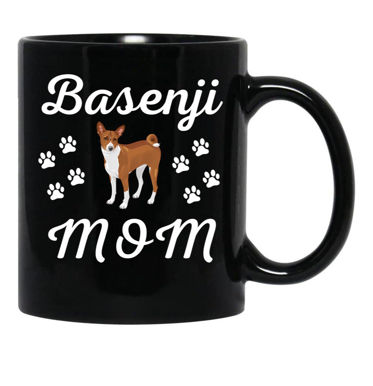 Basenji Mom Sketch Black Coffee Mug, Gift Coffee Mug - Black