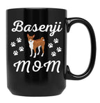 Basenji Mom Sketch Black Coffee Mug, Gift Coffee Mug