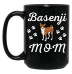 Basenji Mom Sketch Black Coffee Mug, Gift Coffee Mug