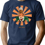Basil Brush Retro Japanese T-Shirt for Men & Women, T-Shirts Graphic Tee - Navy
