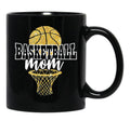 Basketball Mom Basket Hoop Black Coffee Mug, Gift Coffee Mug - Black