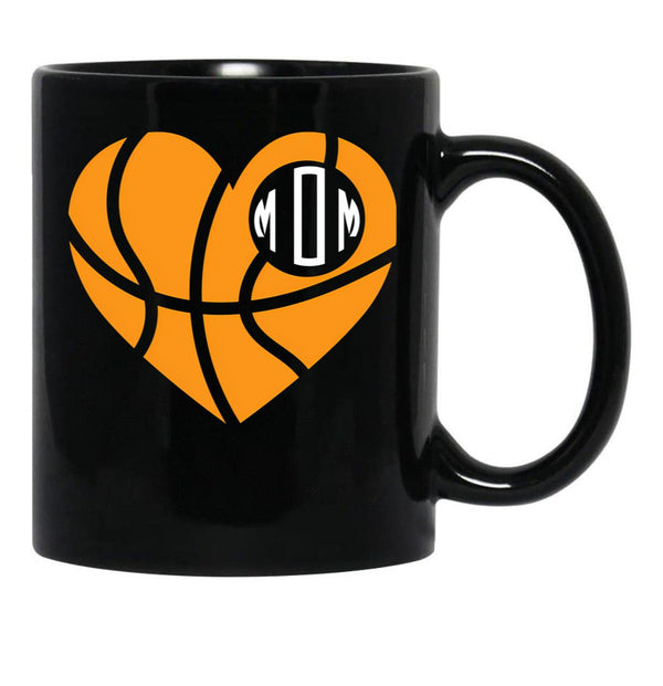 Basketball Mom Cute Team Mother Game Support Black Coffee Mug, Gift Coffee Mug - Black