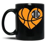 Basketball Mom Cute Team Mother Game Support Black Coffee Mug, Gift Coffee Mug - Black