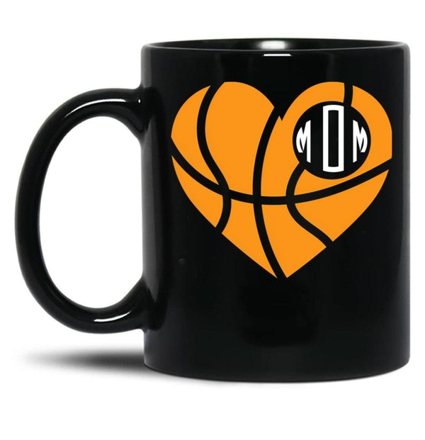 Basketball Mom Cute Team Mother Game Support Black Coffee Mug, Gift Coffee Mug - Black