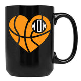 Basketball Mom Cute Team Mother Game Support Black Coffee Mug, Gift Coffee Mug