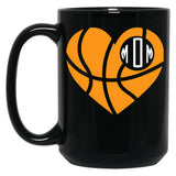 Basketball Mom Cute Team Mother Game Support Black Coffee Mug, Gift Coffee Mug