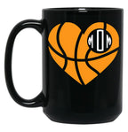 Basketball Mom Cute Team Mother Game Support Black Coffee Mug, Gift Coffee Mug