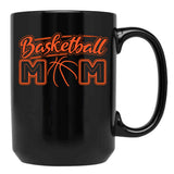 Basketball Mom Mothers Day Gift Ball Mom Black Coffee Mug, Gift Coffee Mug