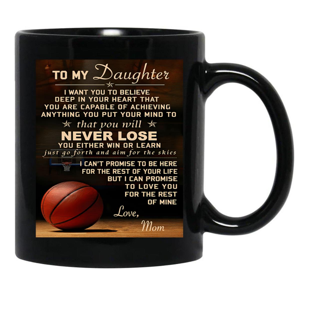 Basketball - Mom To Daughter Black Coffee Mug - Black
