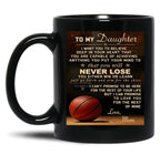Basketball - Mom To Daughter Black Coffee Mug