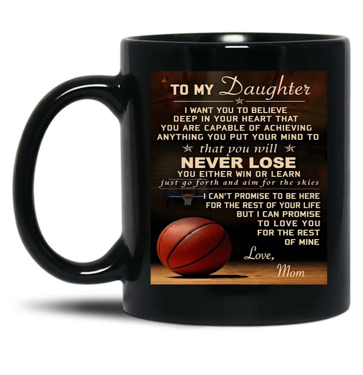 Basketball - Mom To Daughter Black Coffee Mug