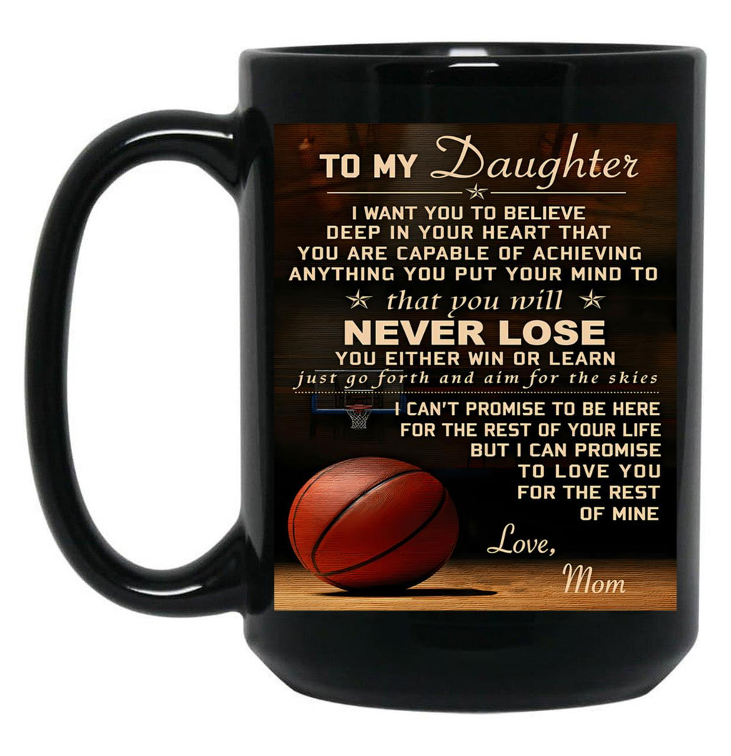 Basketball - Mom To Daughter Black Coffee Mug