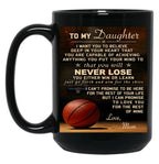 Basketball - Mom To Daughter Black Coffee Mug