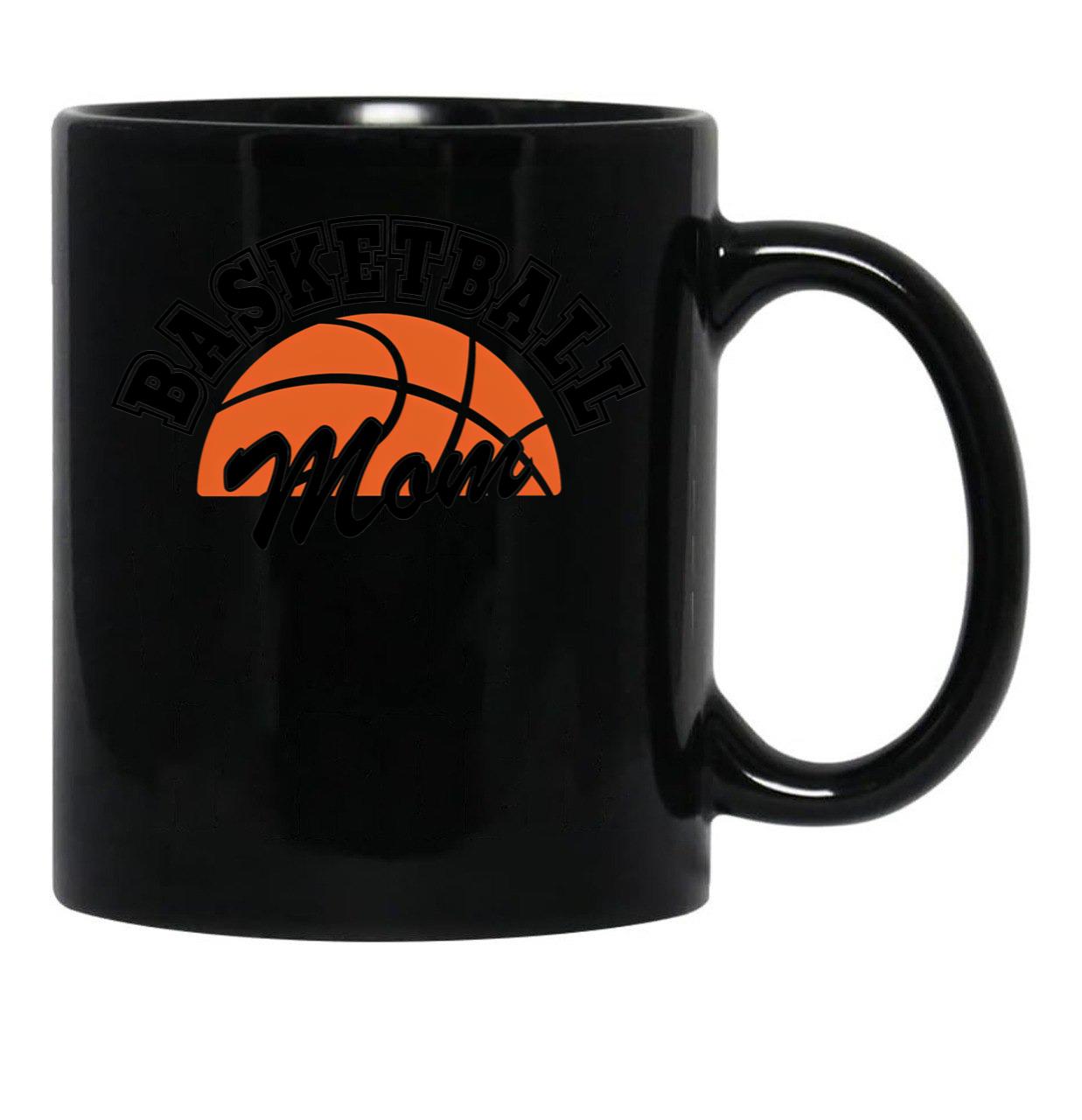 Basketball Mom Black Coffee Mug, Gift Coffee Mug - Black