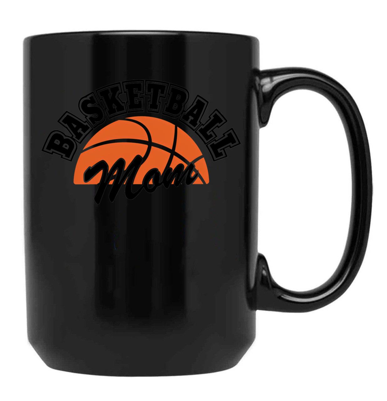 Basketball Mom Black Coffee Mug, Gift Coffee Mug