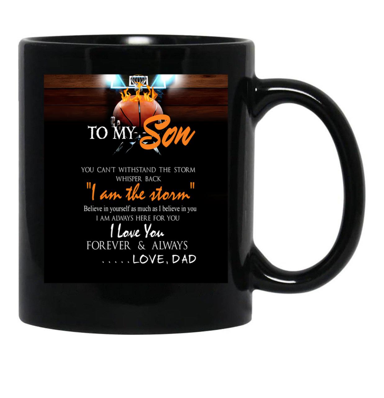 Basketball To Son From Dad Basketball Table Black Coffee Mug - Black