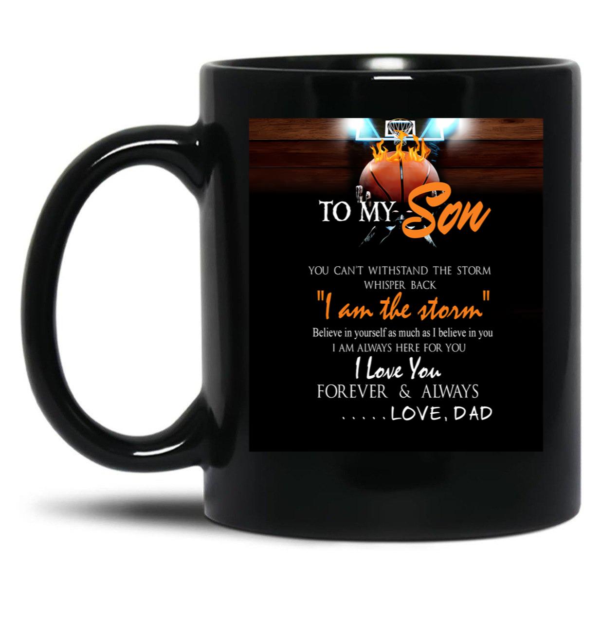 Basketball To Son From Dad Basketball Table Black Coffee Mug