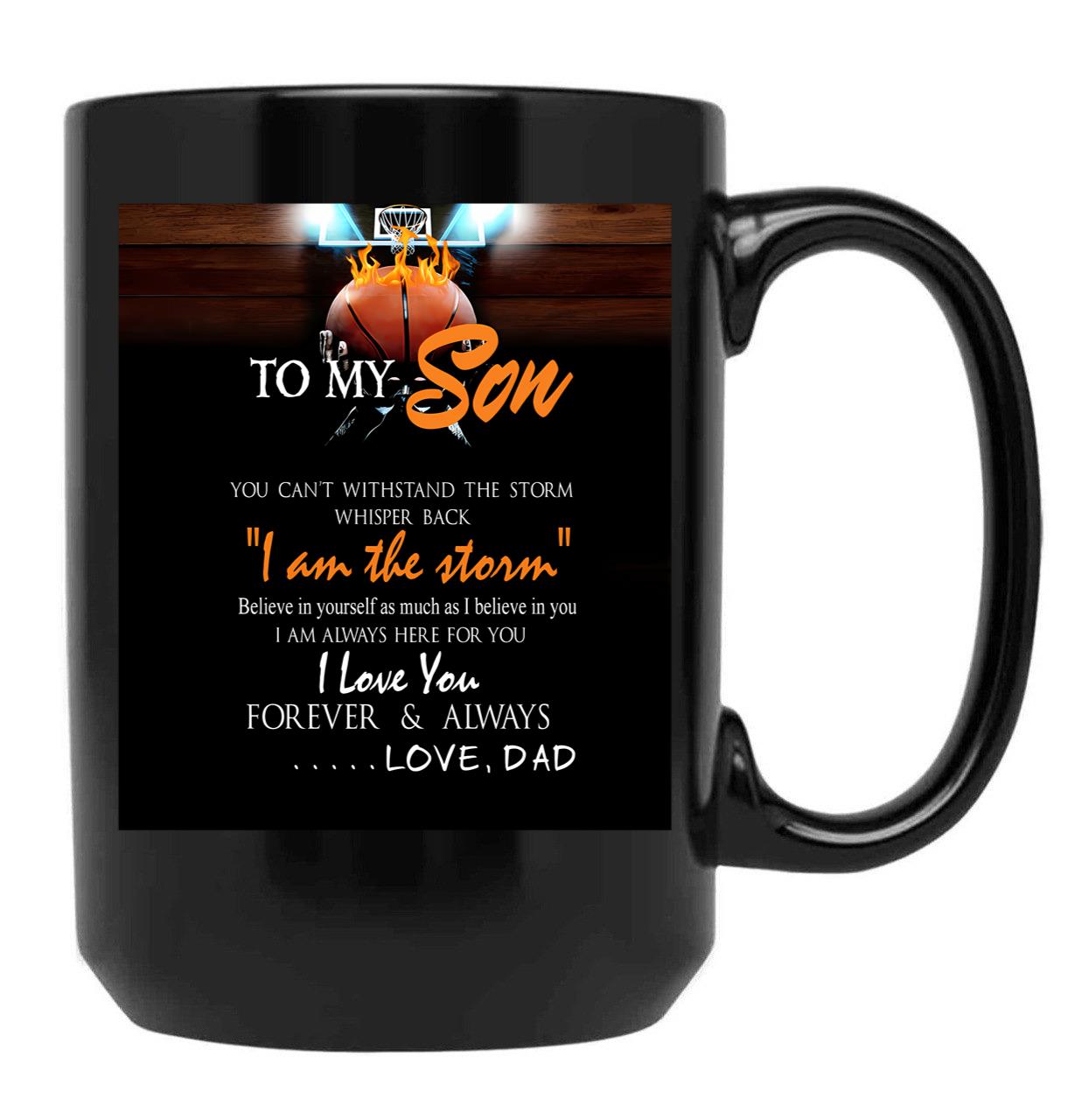 Basketball To Son From Dad Basketball Table Black Coffee Mug - Black