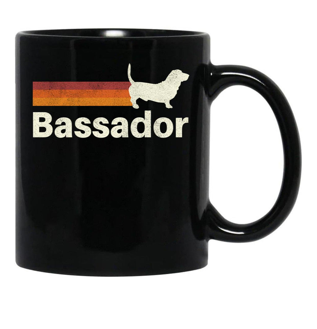 Bassador Dog Vintage Retro Pet Lover Black Coffee Mug, Gift Coffee Mug - Black