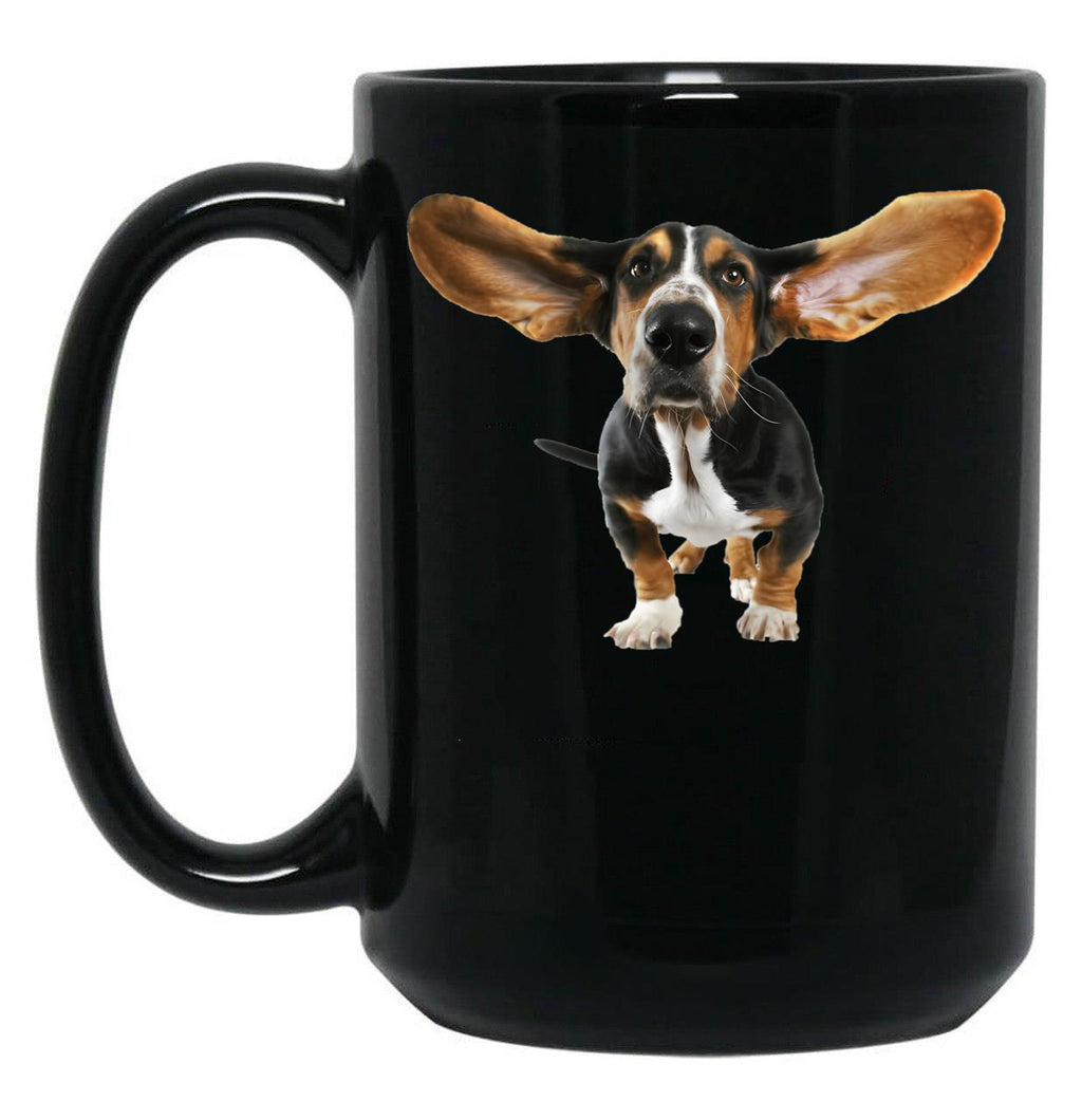 Basset Hound Black Coffee Mug, Gift Coffee Mug