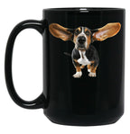 Basset Hound Black Coffee Mug, Gift Coffee Mug