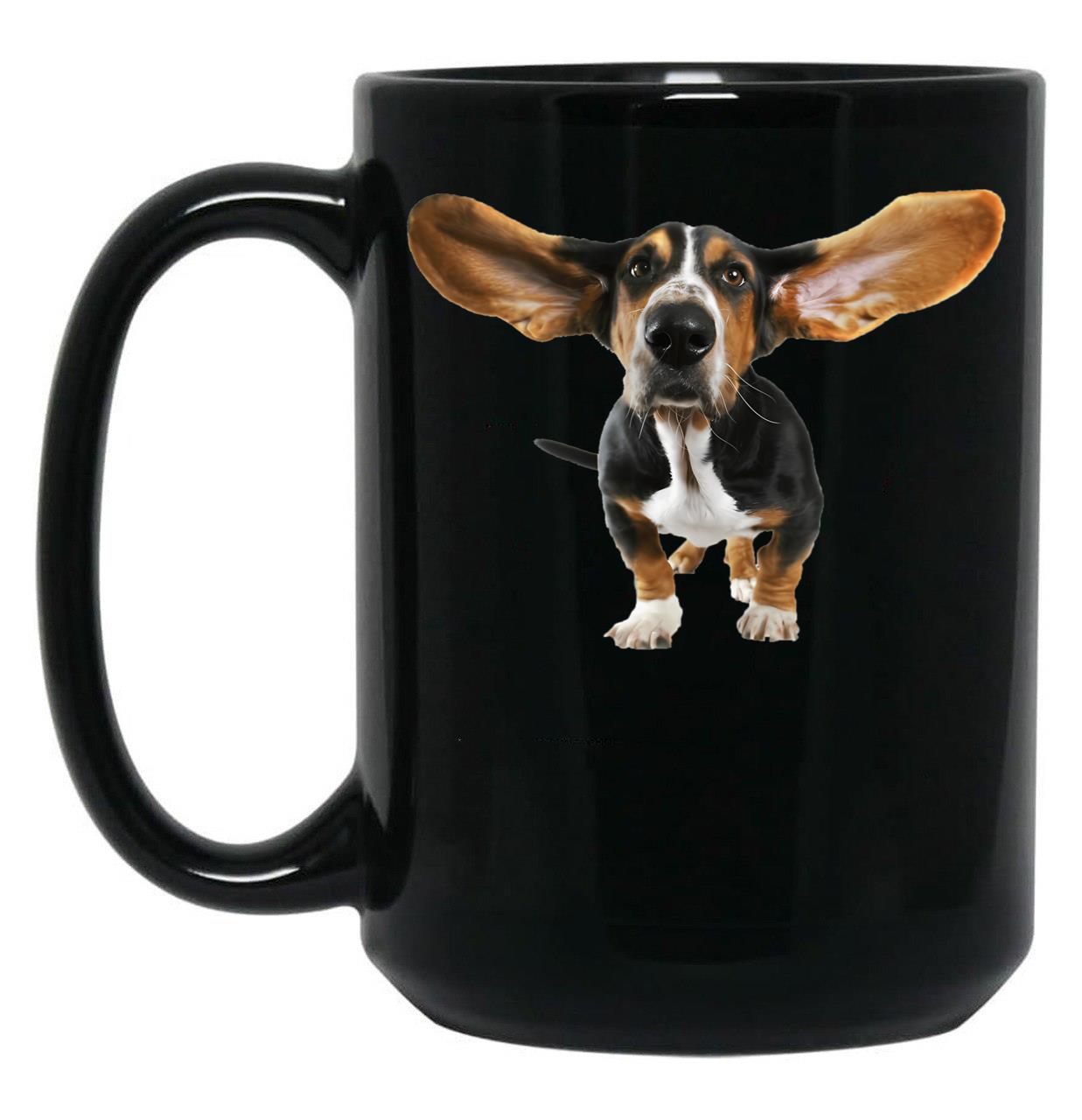 Basset Hound Black Coffee Mug, Gift Coffee Mug