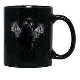 Batcat Black Cat Kitten Bat Funny T-Shirt Black Coffee Mug, Gift Coffee Mug - Black