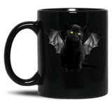 Batcat Black Cat Kitten Bat Funny T-Shirt Black Coffee Mug, Gift Coffee Mug - Black