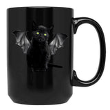 Batcat Black Cat Kitten Bat Funny T-Shirt Black Coffee Mug, Gift Coffee Mug