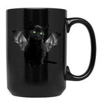Batcat Black Cat Kitten Bat Funny T-Shirt Black Coffee Mug, Gift Coffee Mug