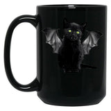 Batcat Black Cat Kitten Bat Funny T-Shirt Black Coffee Mug, Gift Coffee Mug