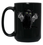 Batcat Black Cat Kitten Bat Funny T-Shirt Black Coffee Mug, Gift Coffee Mug