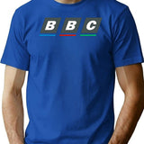 Bbc Retro Logo Classic Premium Heavyweight Cotton T-Shirt - Blue