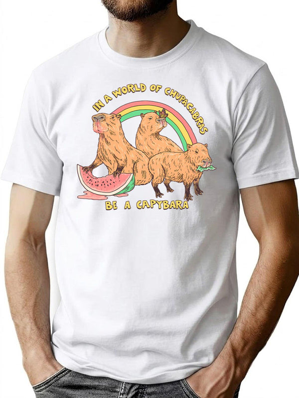 Be A Capybara T-Shirt for Men & Women, T-Shirts Graphic Tee - White