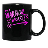 Be A Warrior Not A Worrier - Workout Gym - Empowering Life Quotes - Funny Women'S Workout Tee Running Shirts Funny Gym Shirts Yoga Shirt Coach0 Black Coffee Mug, Gift Coffee Mug - Black
