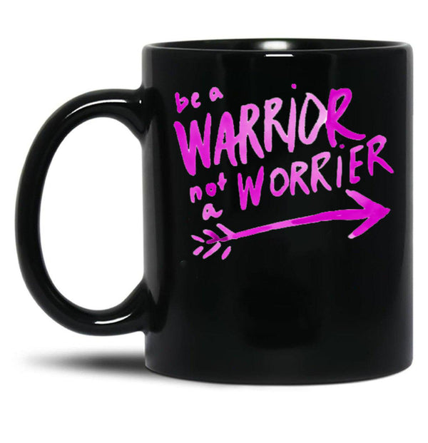 Be A Warrior Not A Worrier - Workout Gym - Empowering Life Quotes - Funny Women'S Workout Tee Running Shirts Funny Gym Shirts Yoga Shirt Coach0 Black Coffee Mug, Gift Coffee Mug - Black