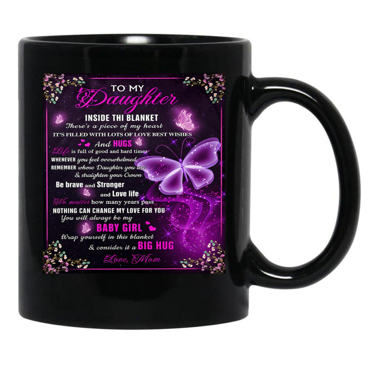 Be Brave And Stronger And Love Life Baby Girl Black Coffee Mug - Black