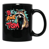 Be In Awe Of My Tism Raccoon Graffiti (7) Black Coffee Mug, Gift Coffee Mug - Black