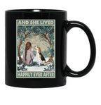 Beagle Dogs Lover And She Lived Happily Ever After Poster Black Coffee Mug - Black