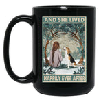 Beagle Dogs Lover And She Lived Happily Ever After Poster Black Coffee Mug