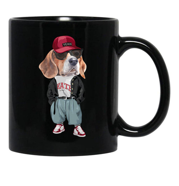 Beagle - Hip Hop Style Black Coffee Mug, Gift Coffee Mug - Black