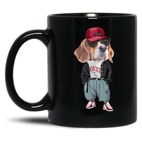Beagle - Hip Hop Style Black Coffee Mug, Gift Coffee Mug - Black