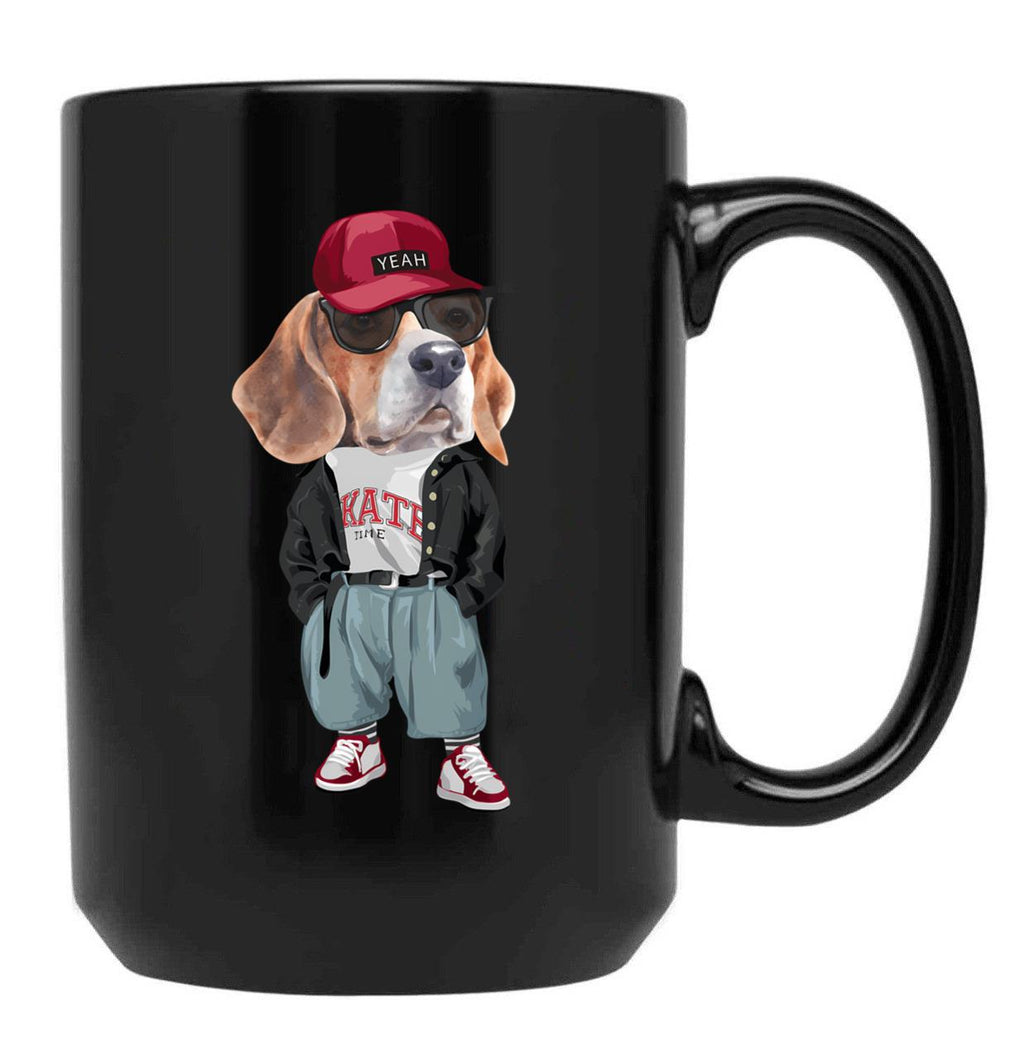 Beagle - Hip Hop Style Black Coffee Mug, Gift Coffee Mug