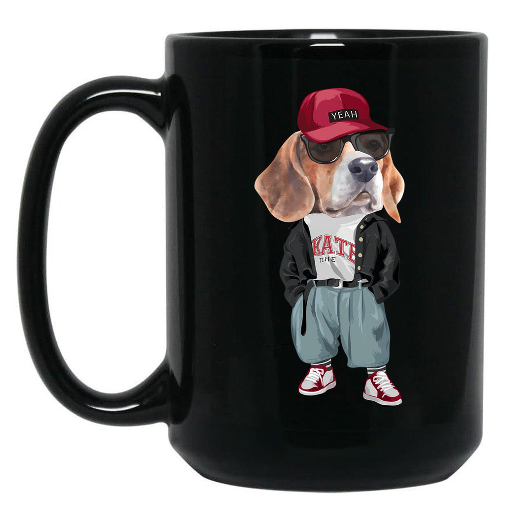 Beagle - Hip Hop Style Black Coffee Mug, Gift Coffee Mug